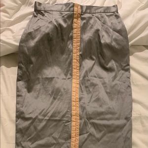 Silver Satin-finish D&G Long Pencil Skirt